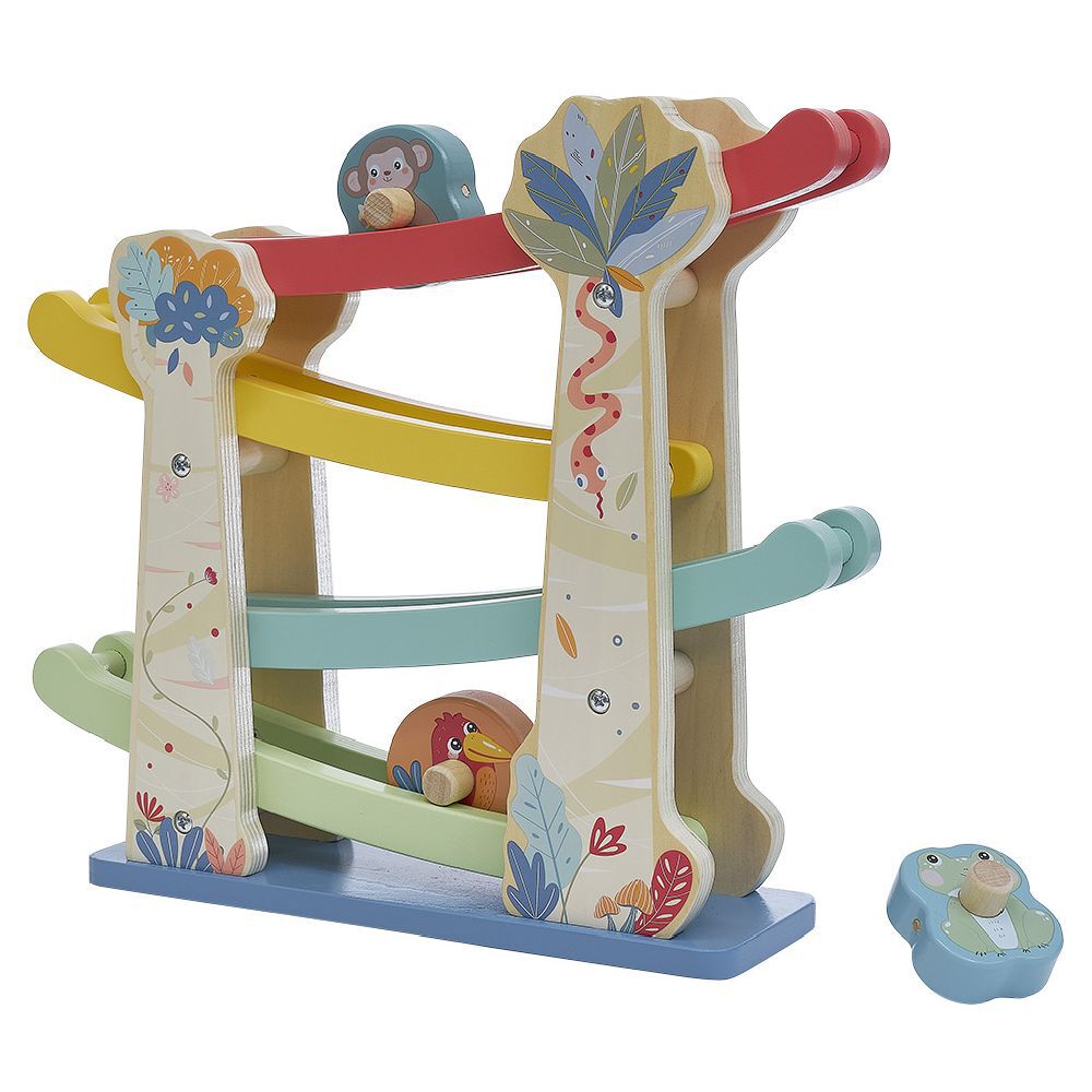 Circuit rampe de course avec véhicules en bois