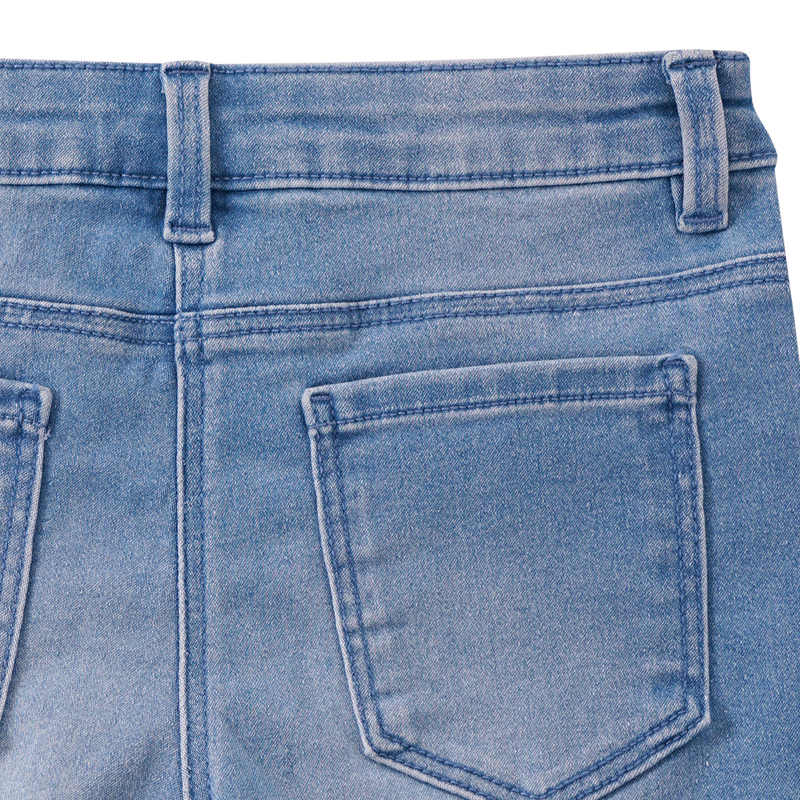 Famy 3 Mädchen Jeansshorts im Five-Pocket-Style rosa / weiss / blau