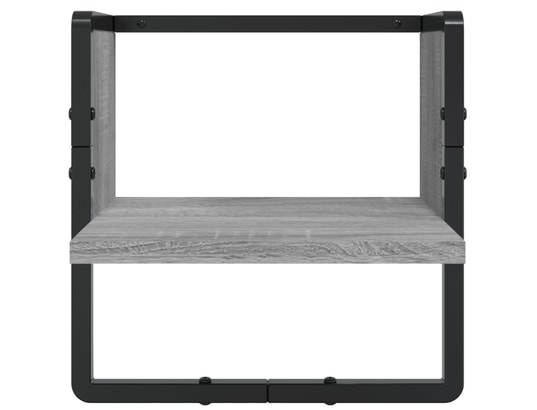 VIDAXL - Etagère murale Ensemble d'étagères murales avec barres 4 pcs sonoma gris