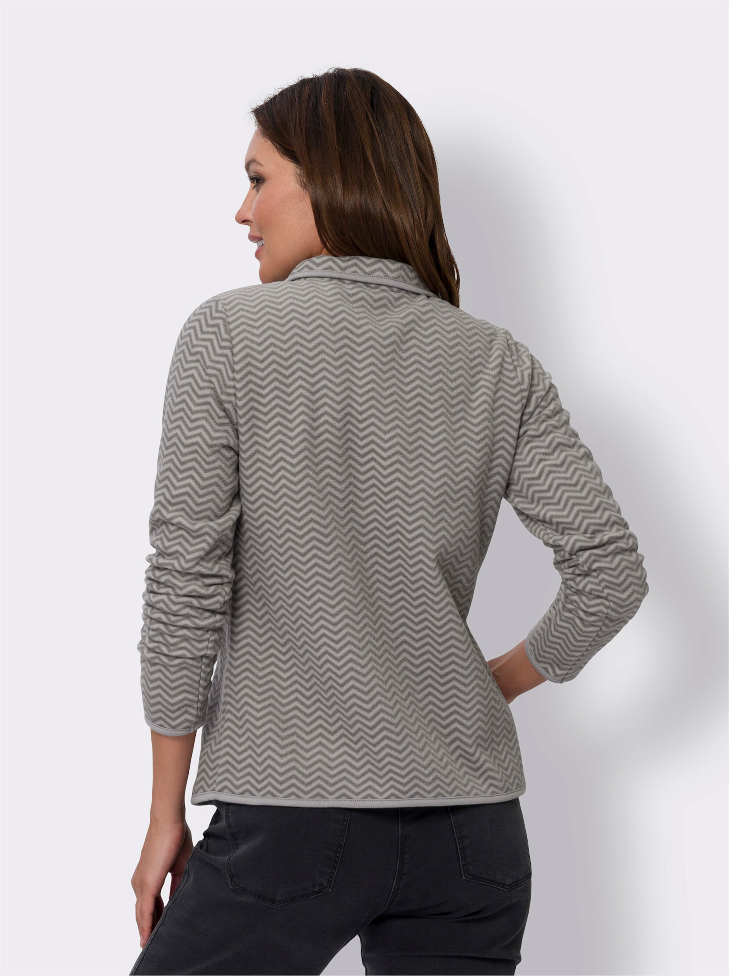 Fleecejacke mit Grafik-Muster allover