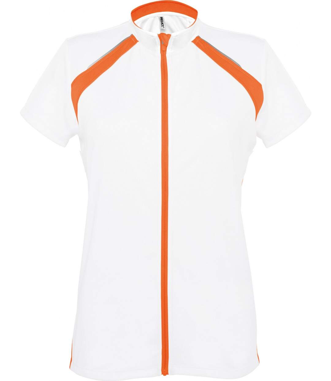 Maillot cycliste zippé femme - PA448 - blanc - manches courtes