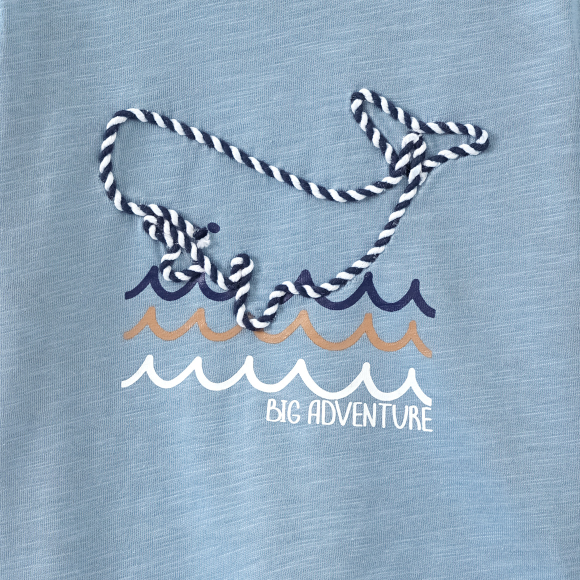 Topomini Baby T-Shirt mit Wal-Applikation blau