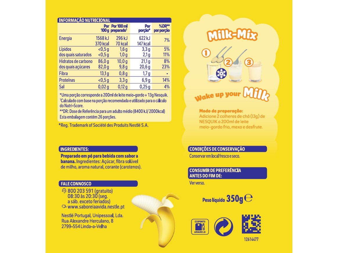ACHOCOLATADOS NESQUIK BANANA 350 G