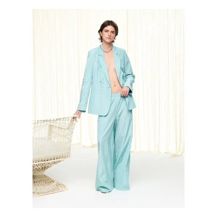 Forte Forte Veste Brodée Boxy Taffetas | Aqua