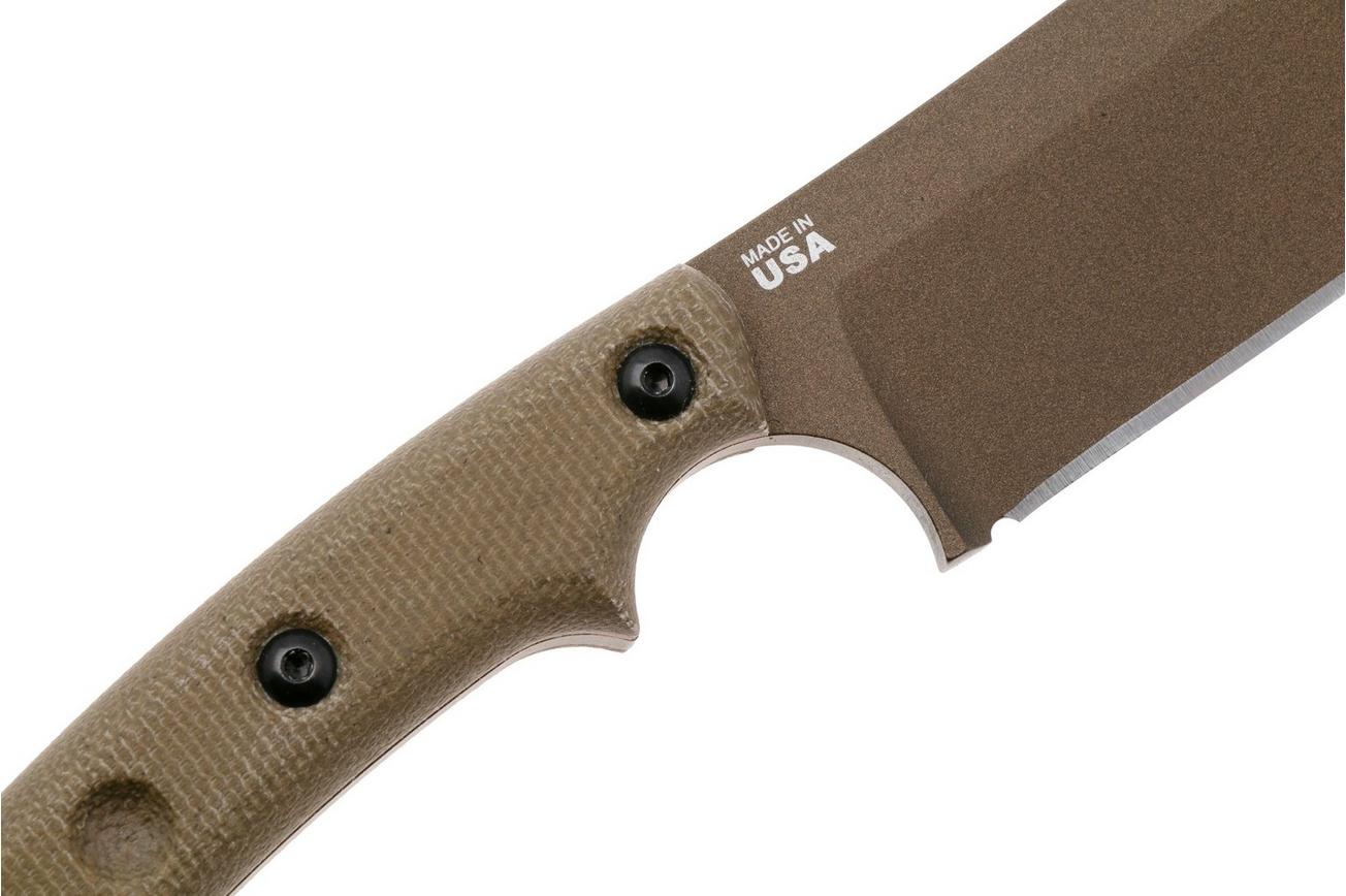 TOPS Knives El Chete Mini ELCHM-01 Midnight Bronze 1095, Green Micarta, machete, Leo Espinoza design