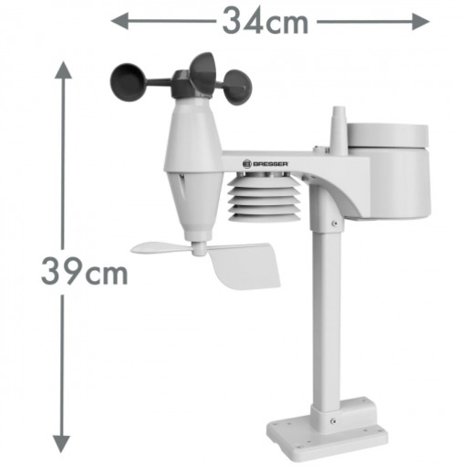 Centro de informações meteorológicas Bresser Comfort 5 em 1 com visor colorido