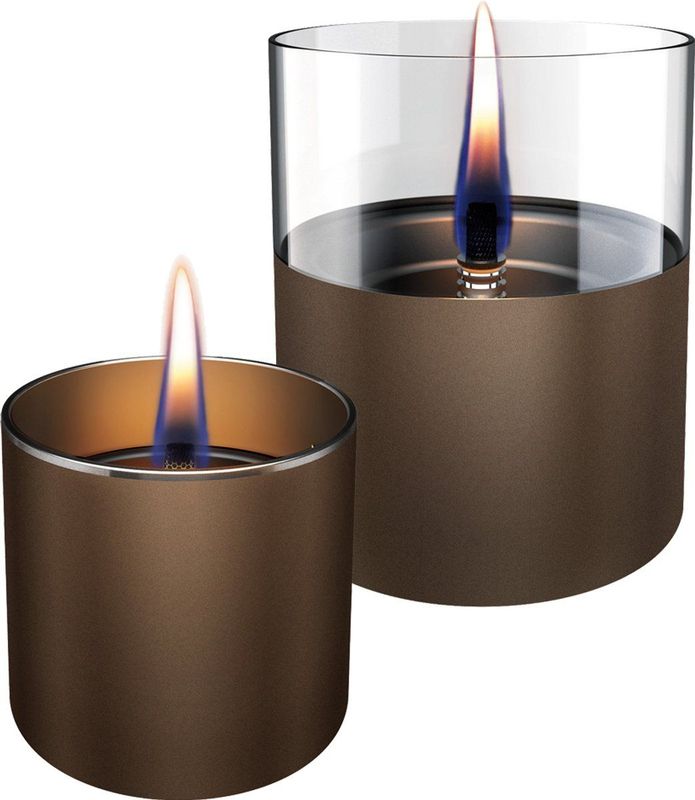 Tenderflame - Set met 2 Tafelkaarsen Lilly Duopack - Chocolade - Zilver - Glas