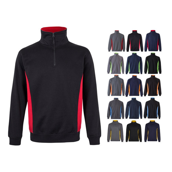 Velilla 36044 - Sweat bicolore en éponge (260g/m²), en polyester (65%) et coton (35%)