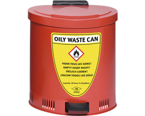 Veiligheidsopvangbak met dekseldemping, staal, 20 l