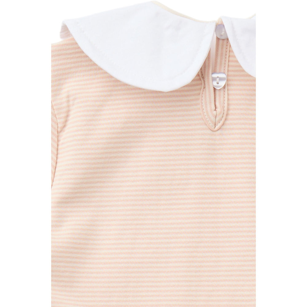 Køb COPENHAGEN COLORS Dusty Rose/Cream Stripe Striped Kjole m. Poplin Krave