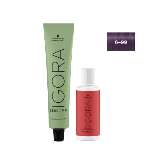 Schwarzkopf Igora Zero AMM 6-99 Louro Escuro Vermelho 60ml   Oxidante 20V