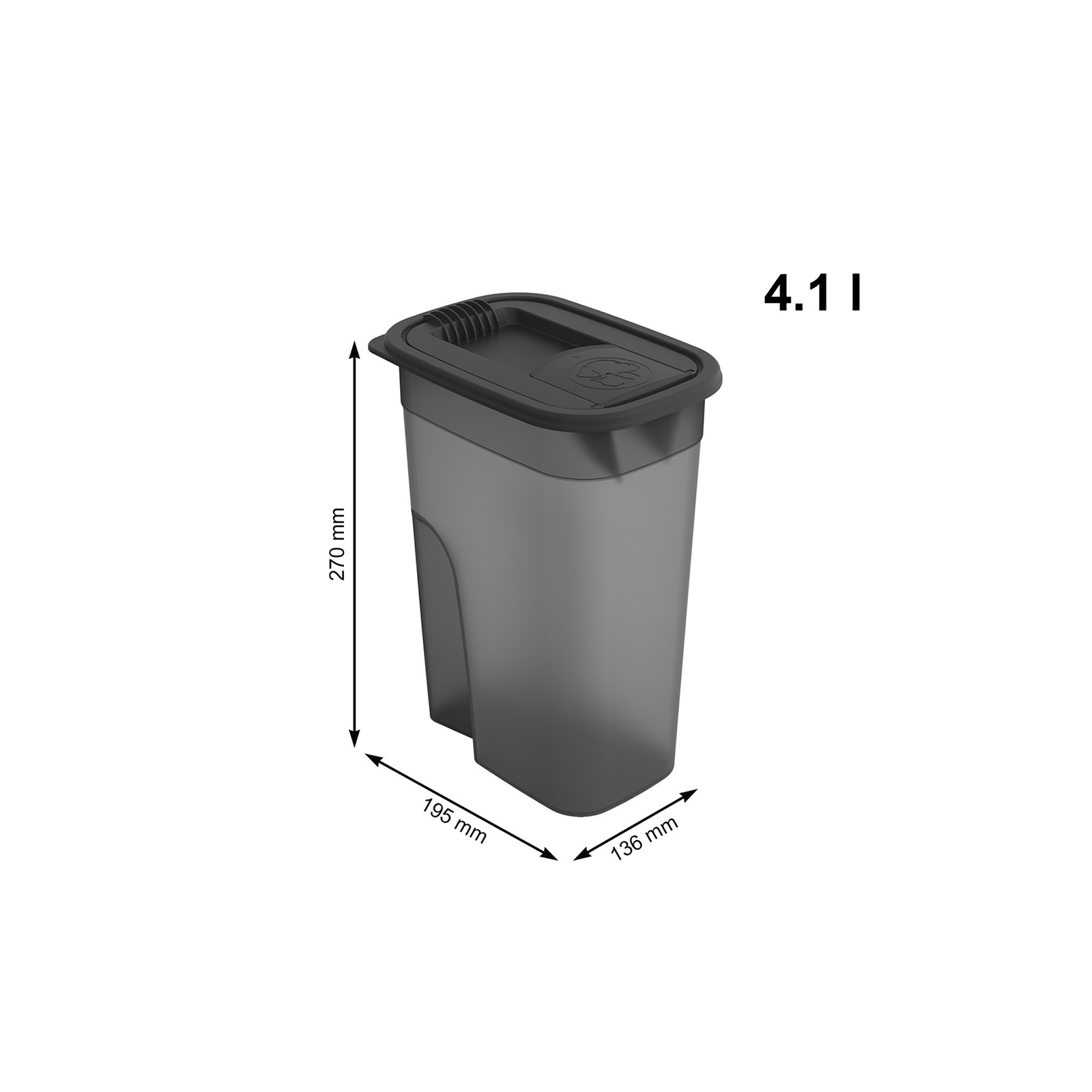 (4.1l) FLO Tierfutter Schüttdose Aufbewahrungs Behälter (4002408812) - Anthrazit