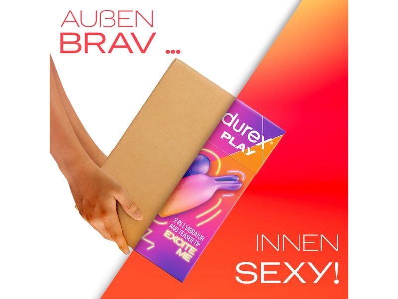 Durex Vibrator Tease & Vibe 2 in 1 mit Teaser-Spitze Sextoy für die Frau mit Klitorisstimulation und sieben Vibrationsstufen