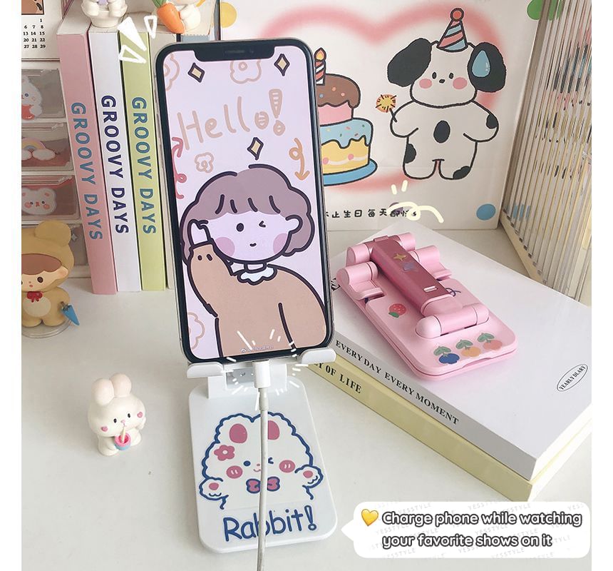 Baburu - Opvouwbare telefoonstandaard van kunststof met sticker (verschillende ontwerpen)
