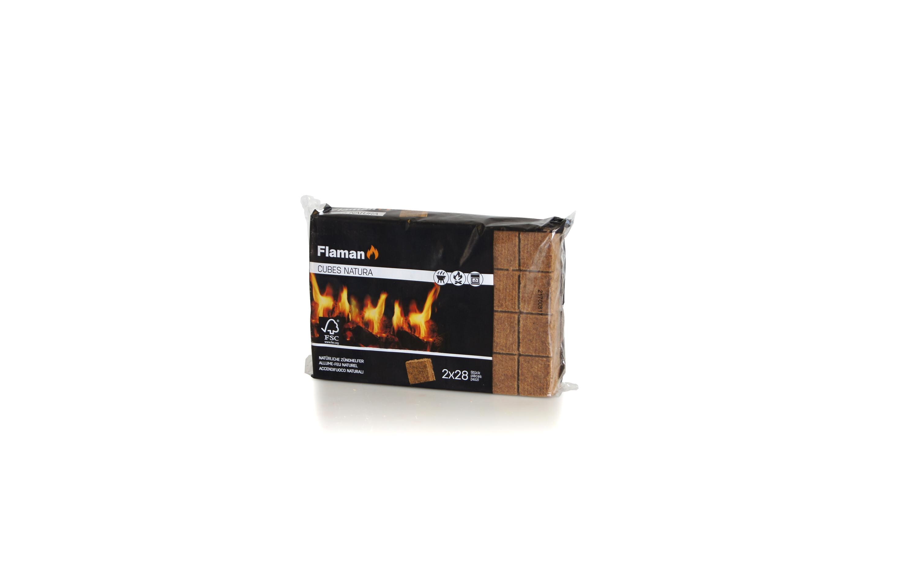 Grillanzünder Cubes Natura, 2 x 28 Stück, FSCFichtenholz aus Europa