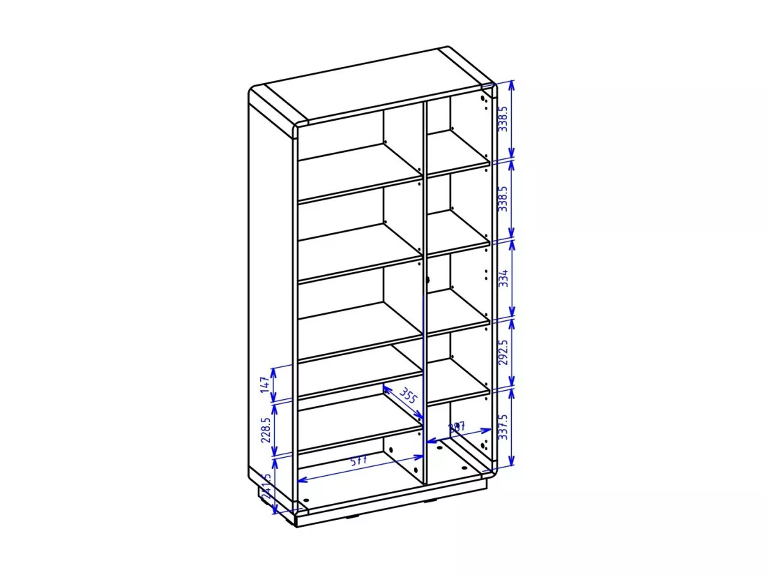 Armoire design avec niche collection VILLA. Couleur chêne et noir