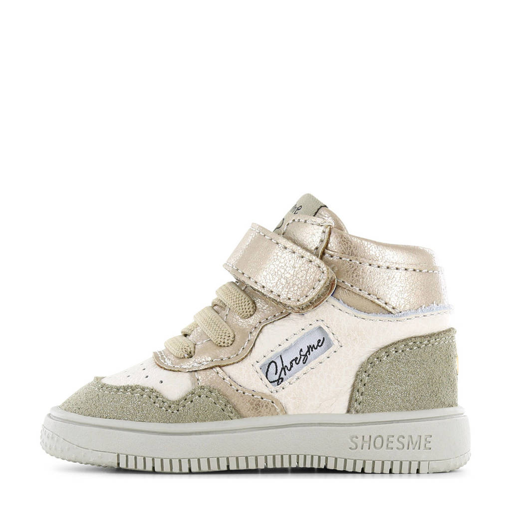 Shoesme leren sneakers rosé/beige