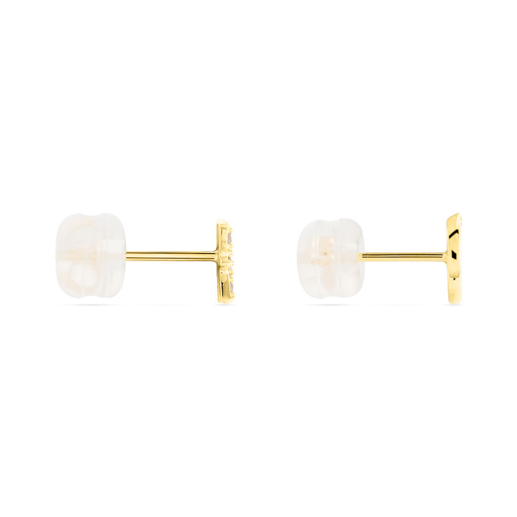 Boucles D'oreilles Dépareillées Munroe Or Jaune Oxyde De Zirconium