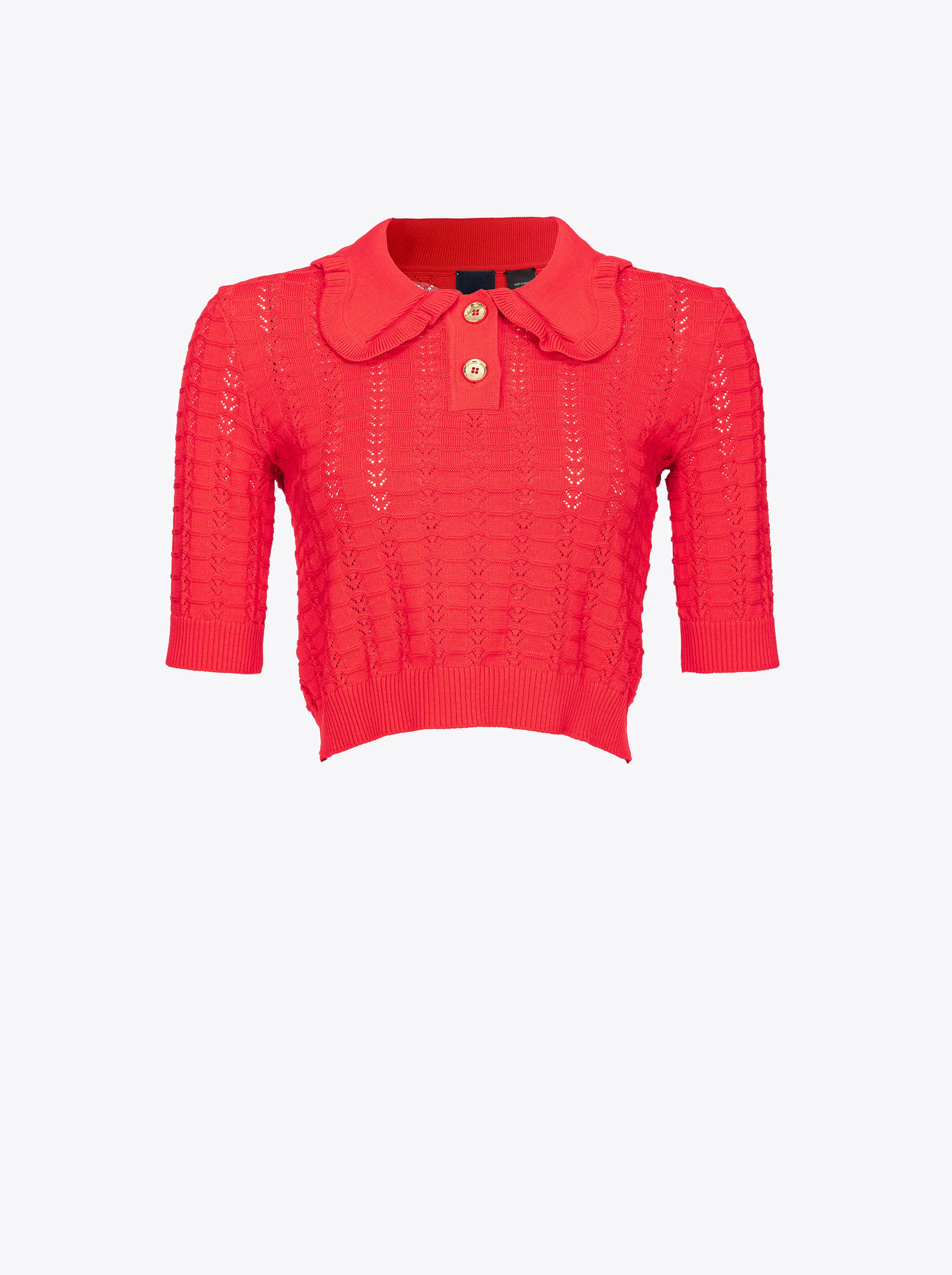 Pull court au point déventail | Rouge