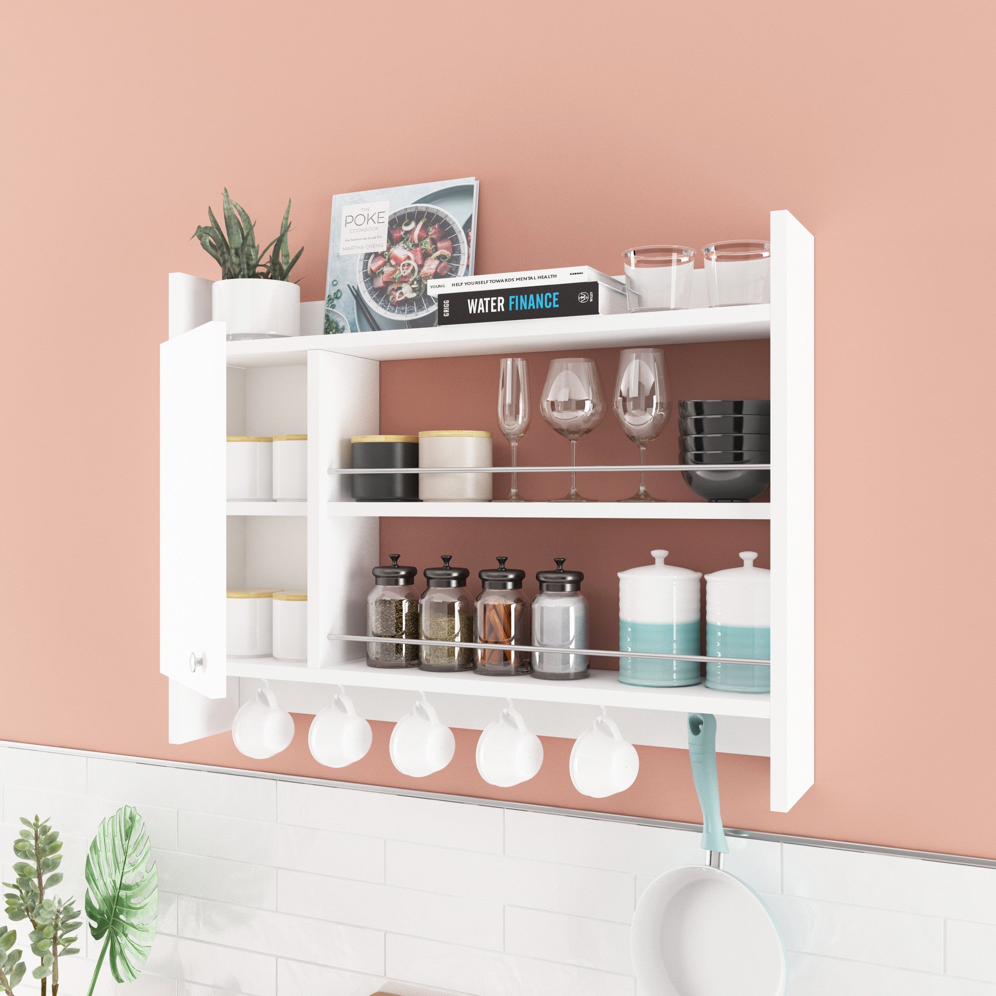Calicosy - KNERR hangend keukenrek - H65 cm - Wit