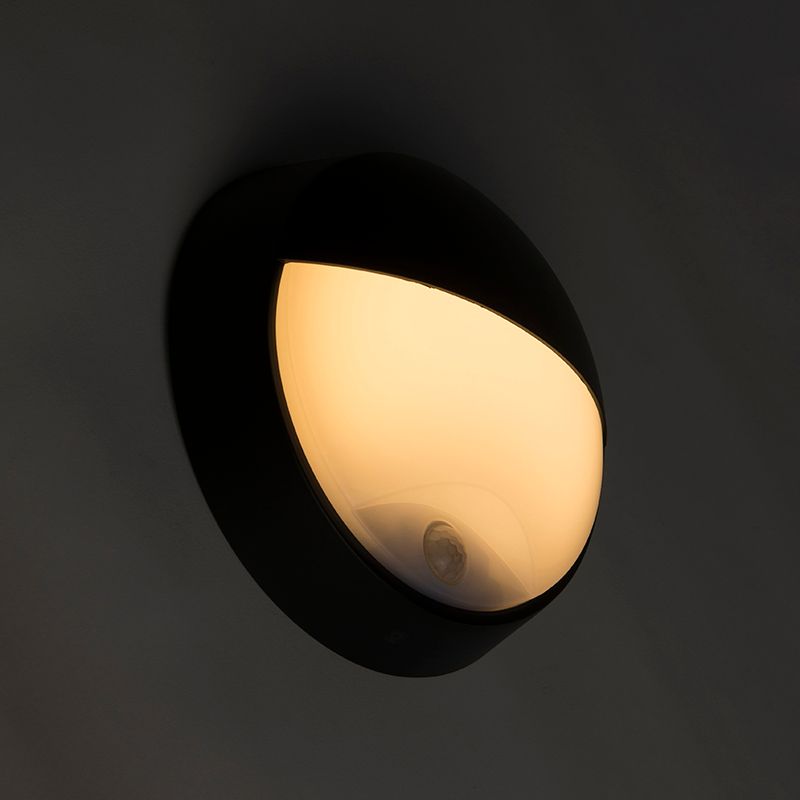 Buitenwandlamp zwart incl. LED met bewegingssensor IP54 - Hortus