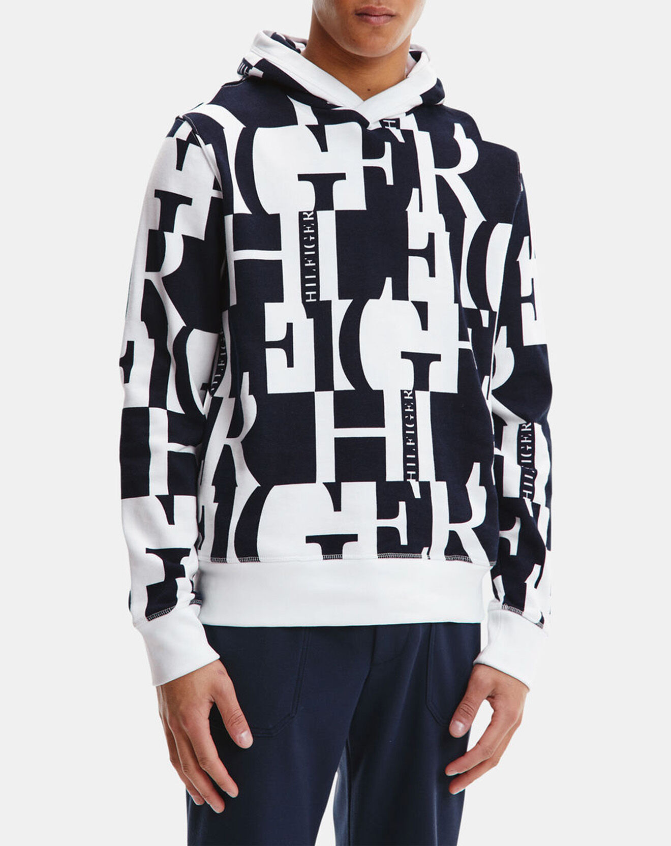 Tommy Hilfiger Sweat à capuche All Over imprimé bleu/blanc