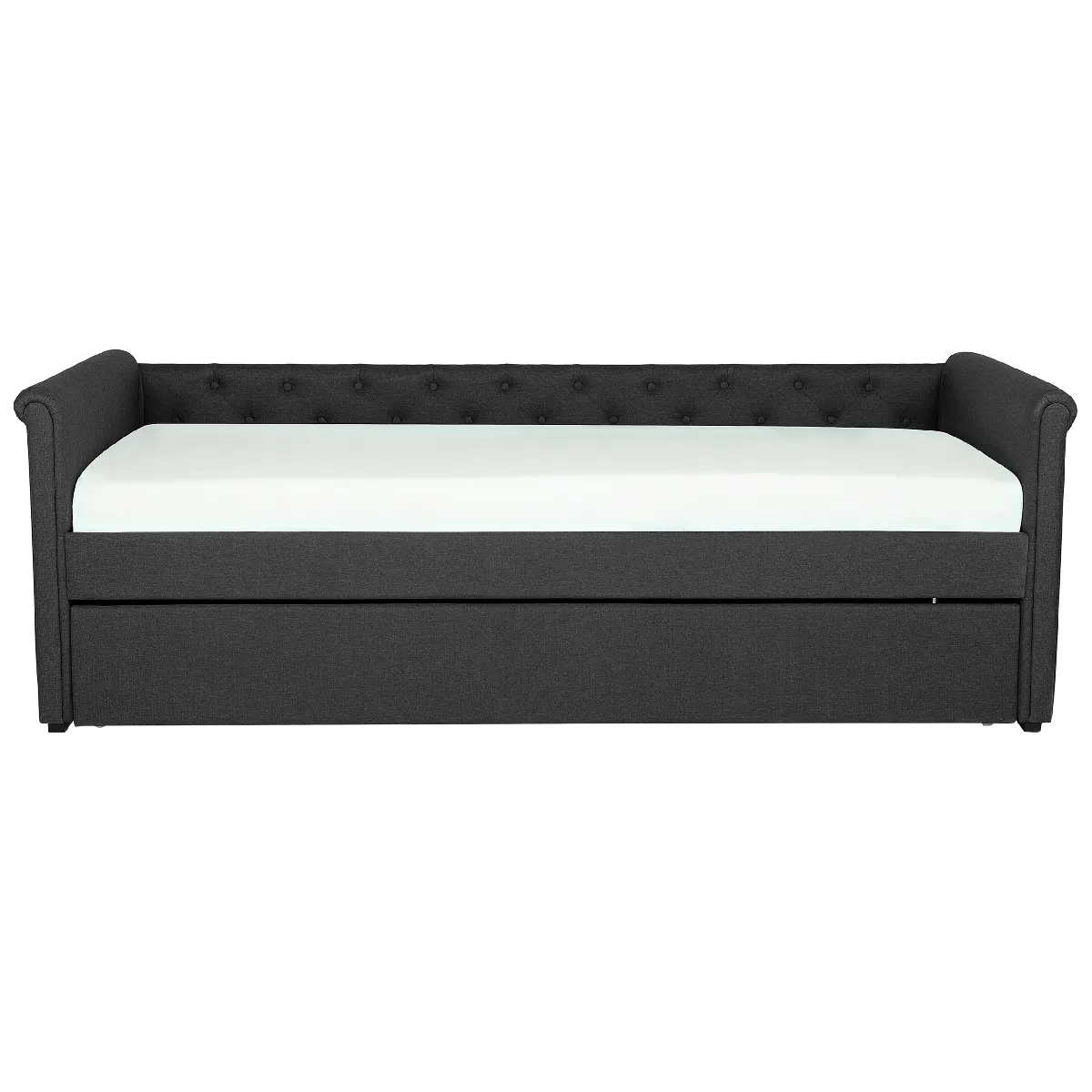 BELIANI Lit avec sommier LIBOURNE Gris foncé