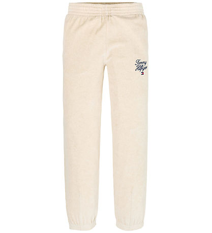 Tommy Hilfiger Velours Hosen - Skript - Heathered Oat