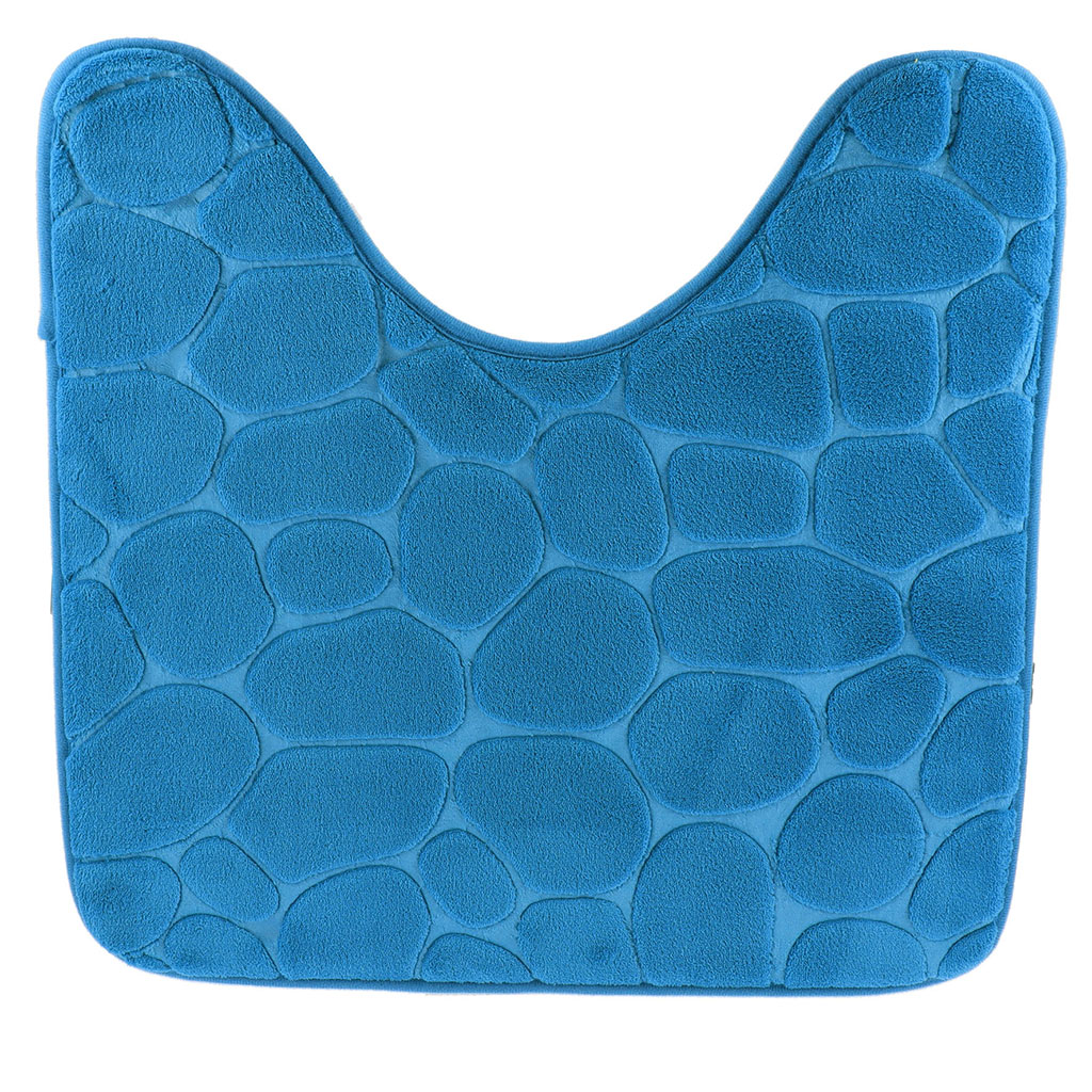 Tapis WC galet bleu canard 45x50cm