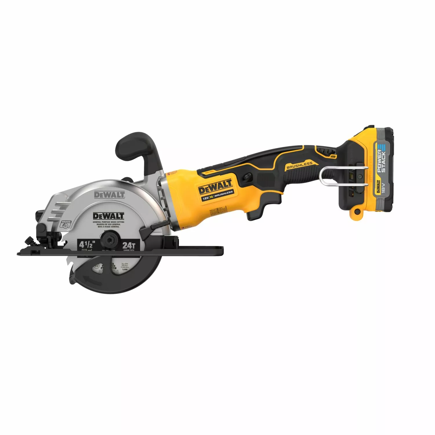 DeWALT DCS571E1T-XJ 18V Li-ion Accu Cirkelzaag set (1x PowerStack accu) in TSTAK koffer - 115mm
