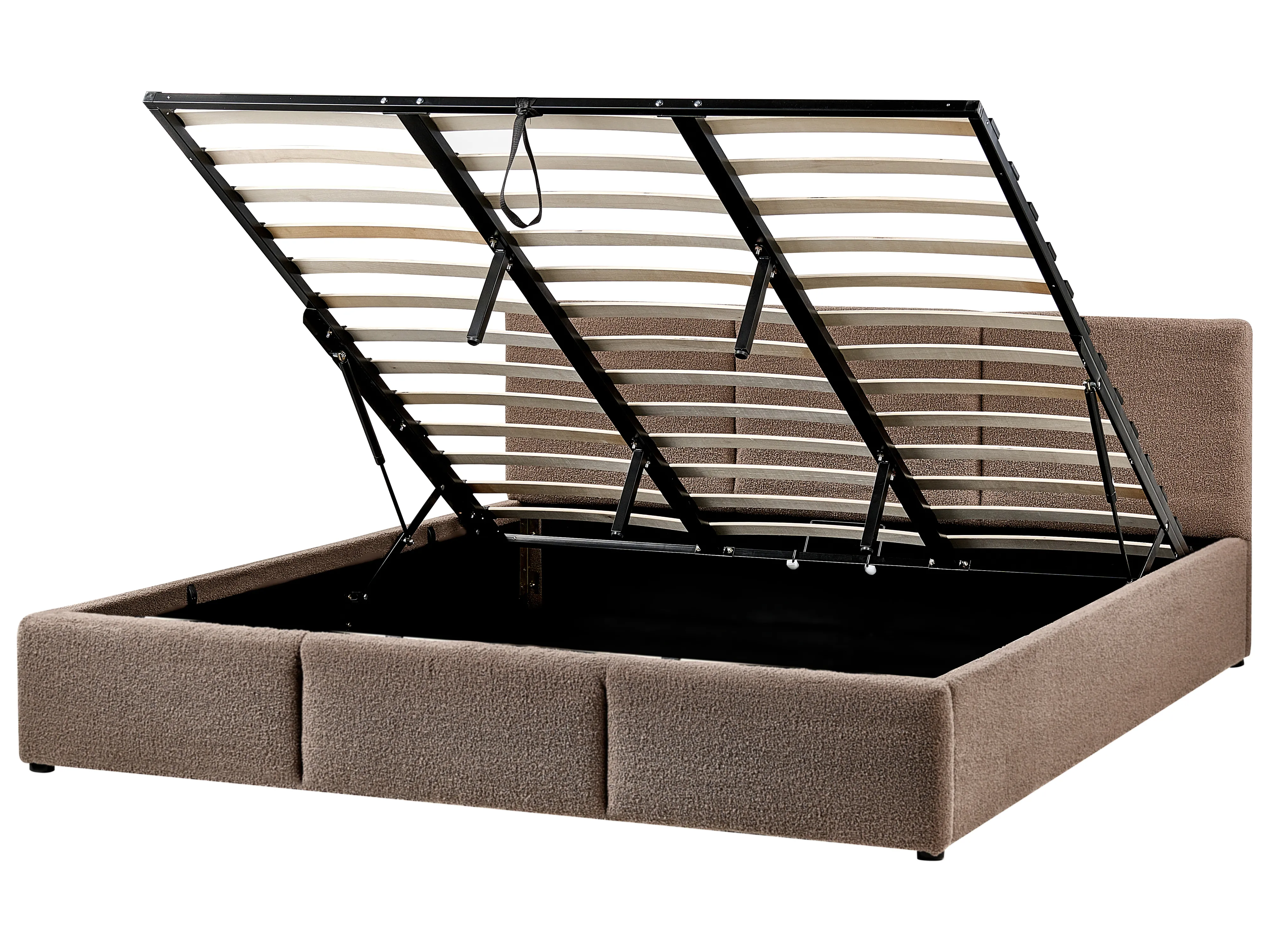 Bed met opbergruimte Bouclé BOUSSE 180 x 200 cm Taupe