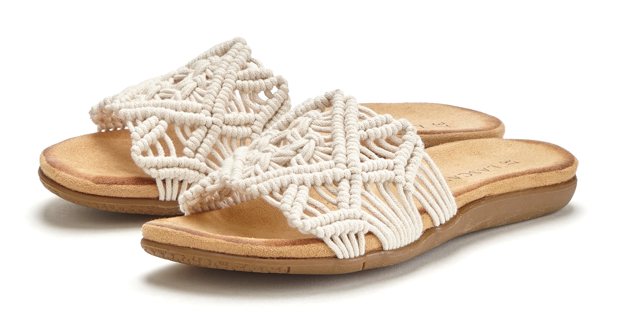 LASCANA Pantolette  Mule, Sandale, offener Schuh mit modischem Häkelmuster VEGAN
