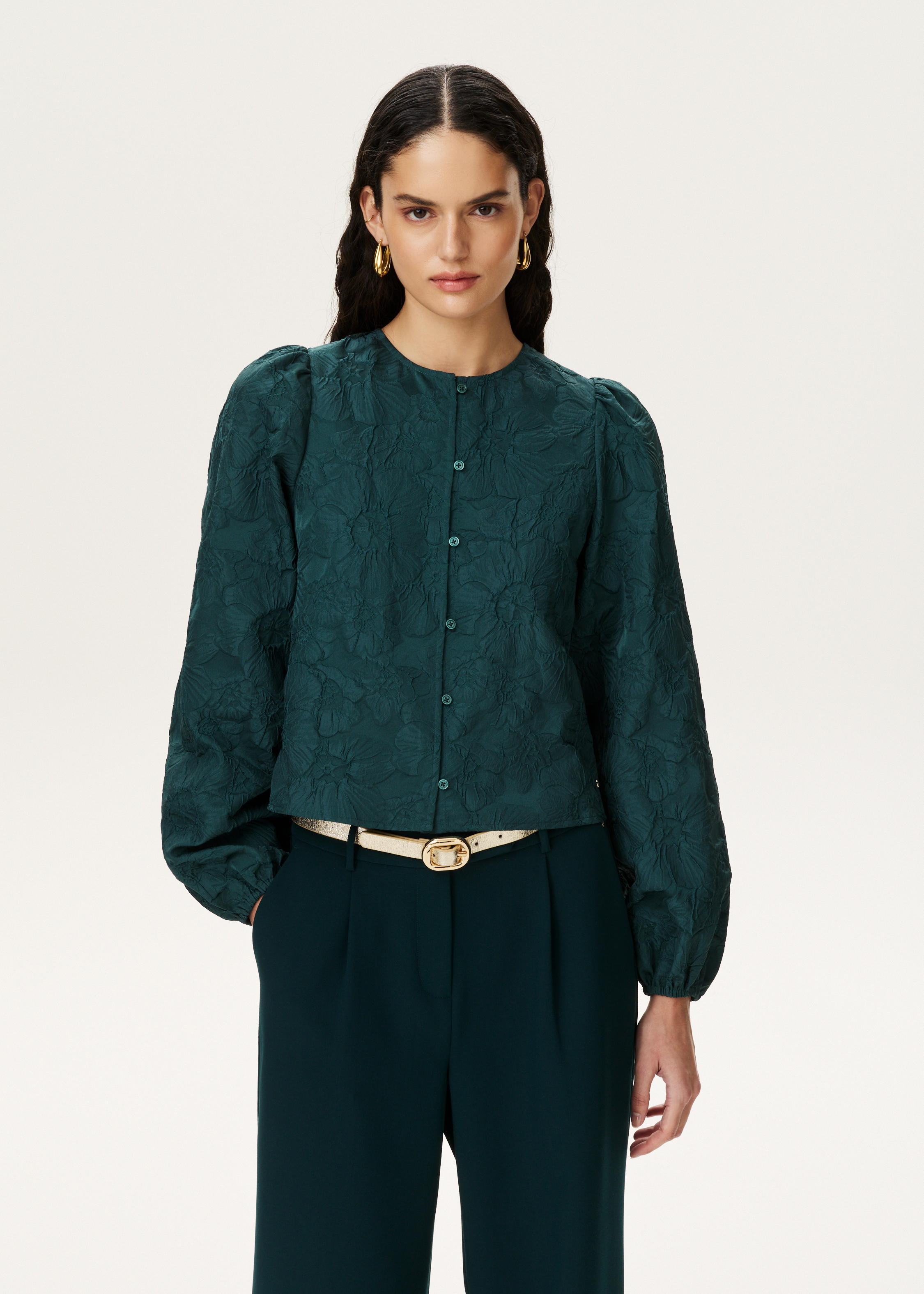 Bloem jacquard blouse