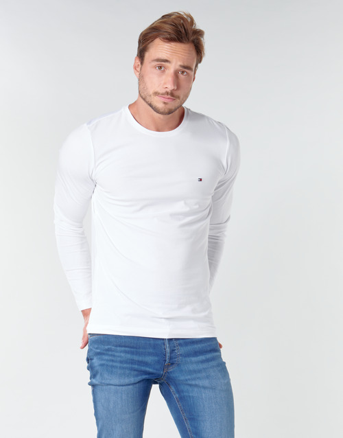 Tommy Hilfiger - STRETCH SLIM FIT LONG SLEEVE TEE - Blanc