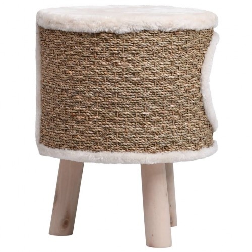 Casinha elevada para gatos com arranhador, marrom