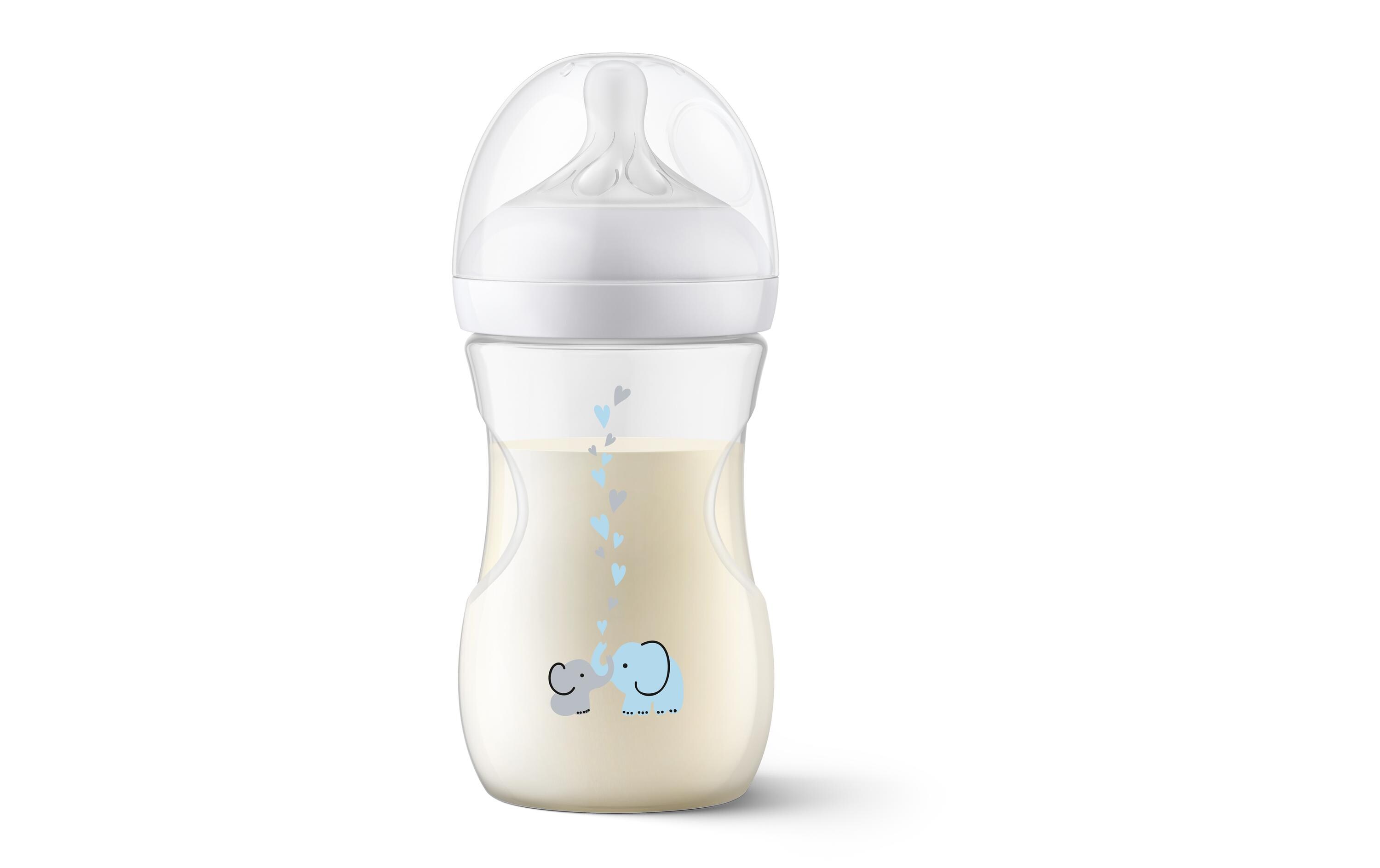 Trinkflasche Natural Response Elefanten 260 mlBabyflasche mit Airfree Ventil