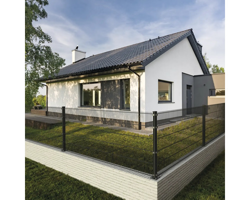 Hoekpaal 60x60/680 mm met voetplaat voor hekwerk 63 cm hoog RAL 7016 antraciet