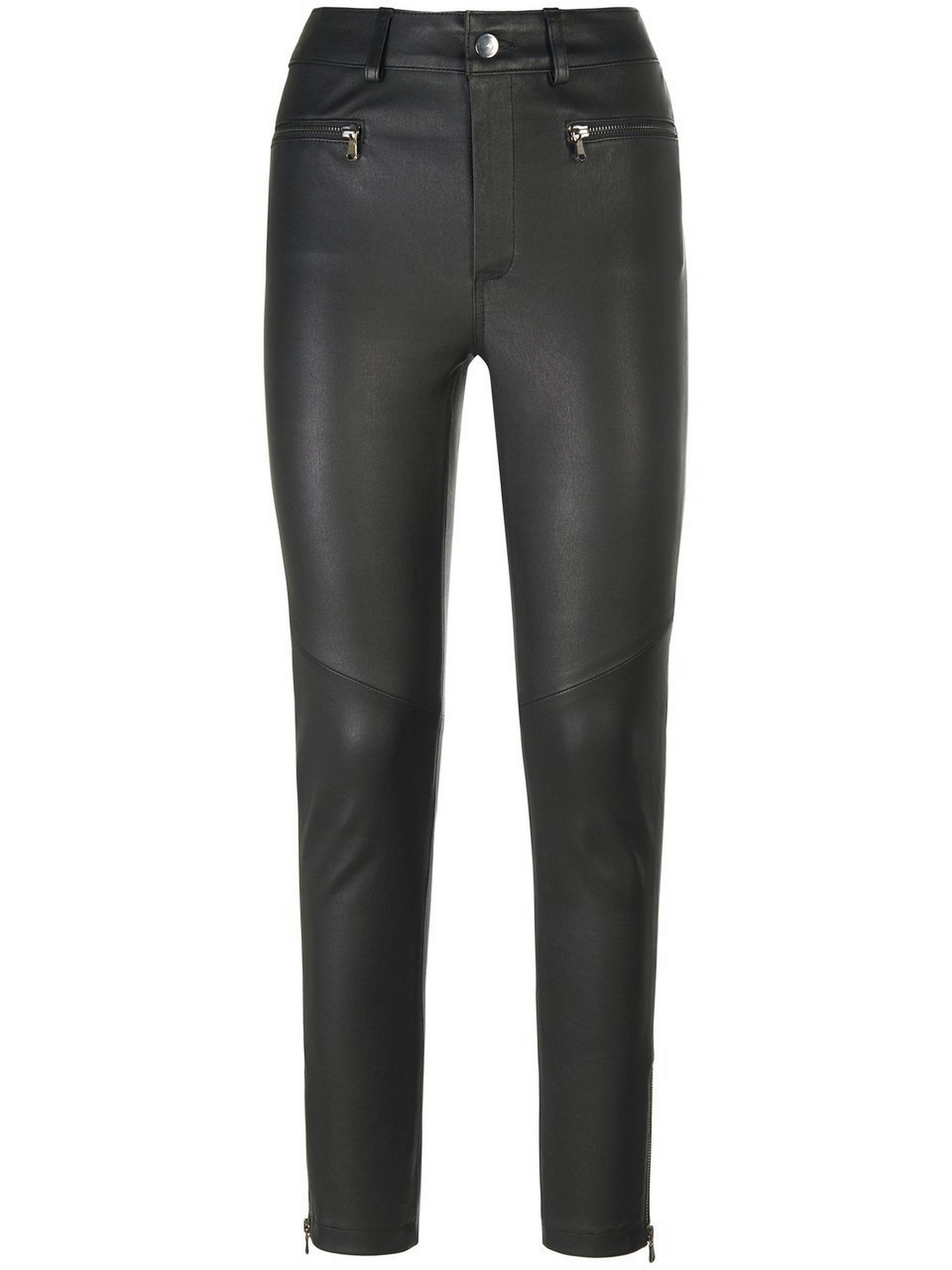 Knöchellange „High Waist“-Lederhose