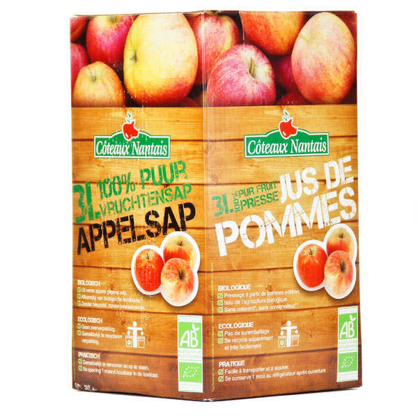 Jus de pomme bio 100% pur jus - BIB 3 litres