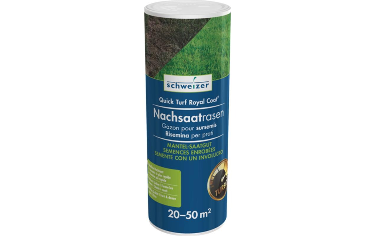 Nachsaat-Rasen Quick Turf Royal Coat, 500 gDie schnellste Nachsaat – Mantelsaat