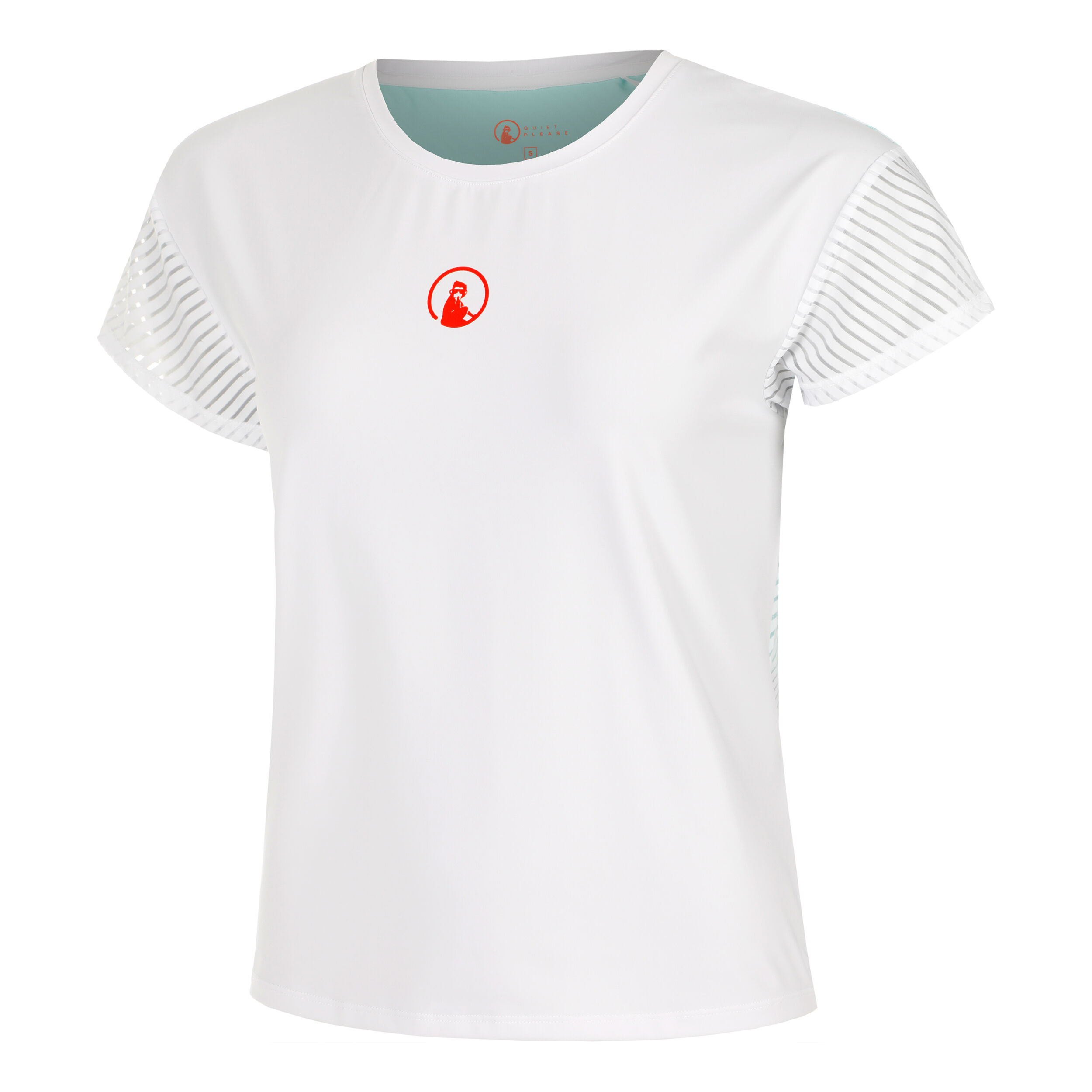 Quiet Please Wild Cross T-shirt Femmes - Blanc , Turquoise