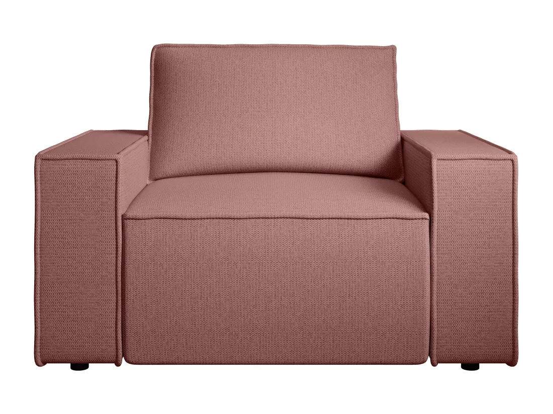 Fauteuil en tissu texturé terracotta AMELIA