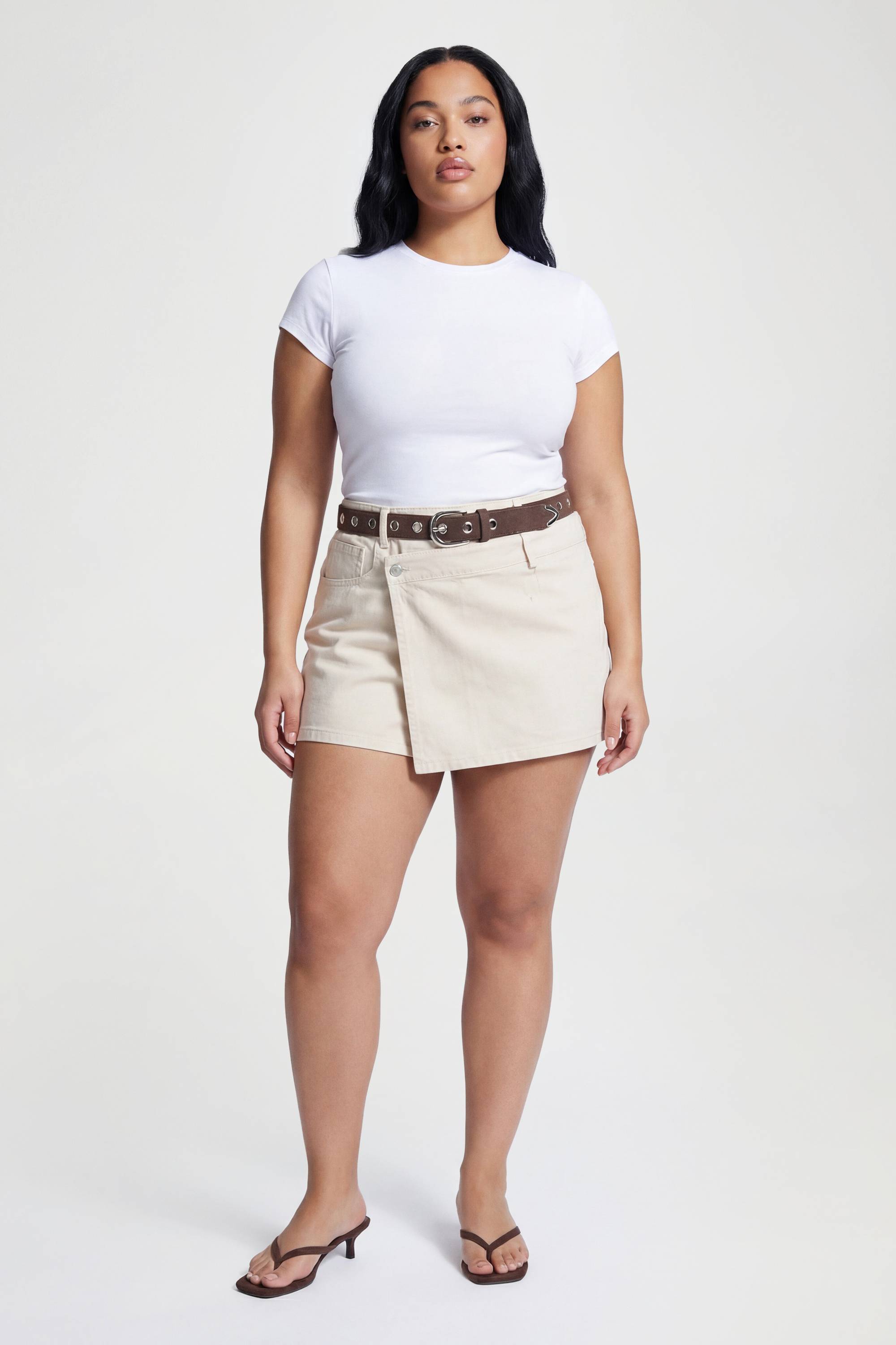 boohoo Jupe-short En Denim Grande Taille