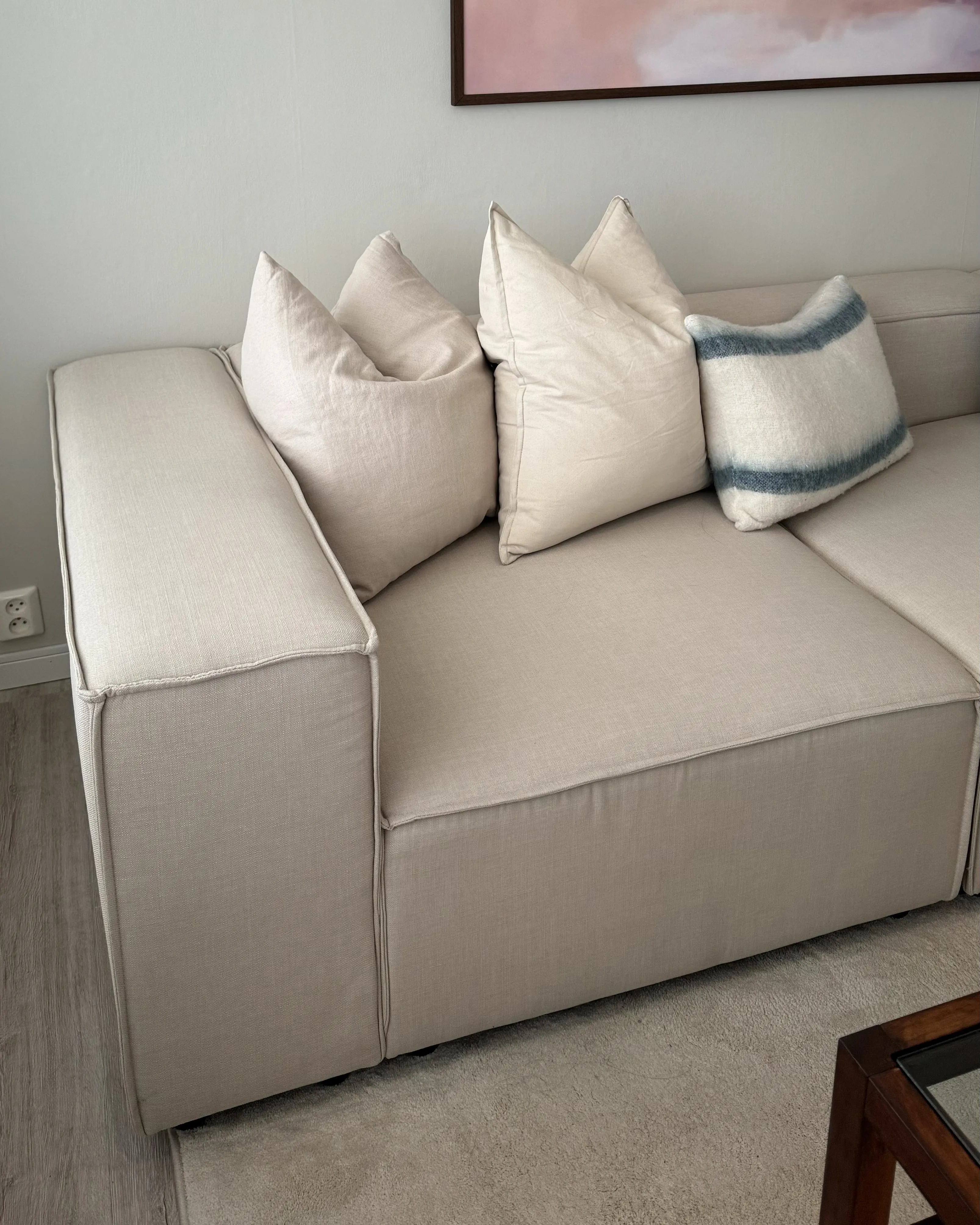 Hoekmodule APRICA Kunstlinnen Beige