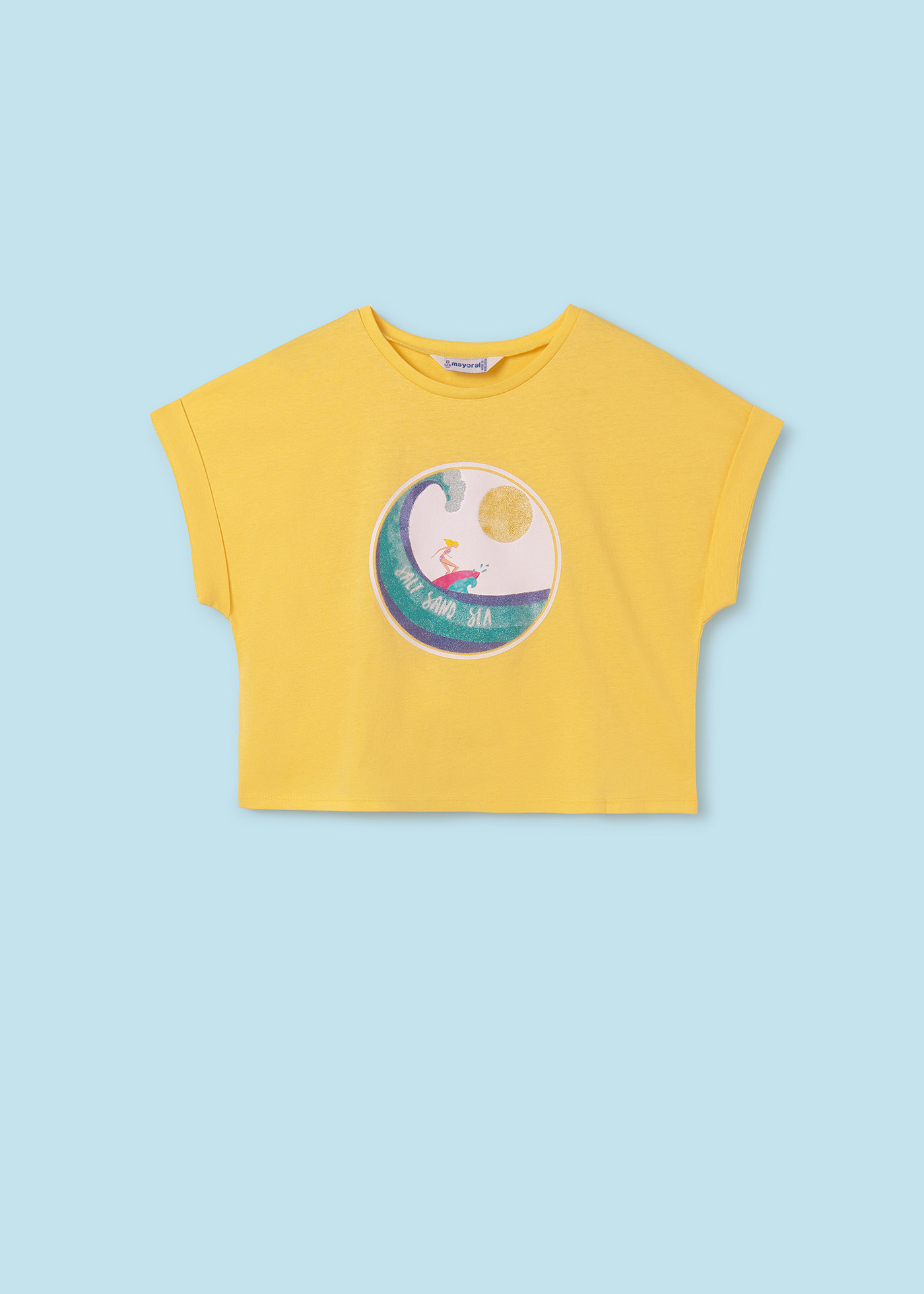 Camiseta estampada Better Cotton para meninas, branca
