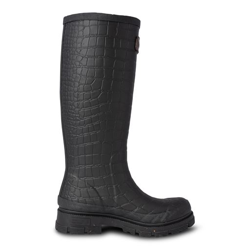 Woden Le Croco Waterproof Støvler, Black, 40