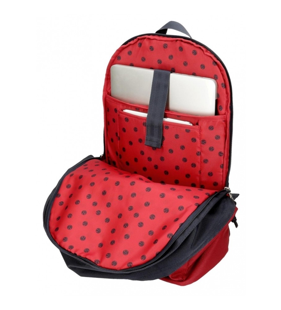 Mochila para laptop Pepe Jeans Clark com dois compartimentos e rodinhas, vermelha