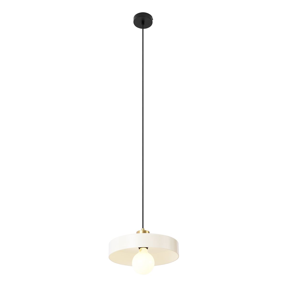 Retro hanglamp goud met beige glas - Jina