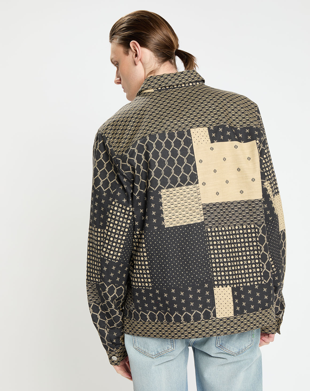 Scotch & Soda Surchemise en Coton & Lin Patchwork noire