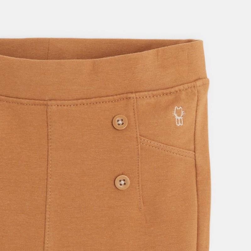 Jegging molleton boutons effet pont marron bébé fille Marron